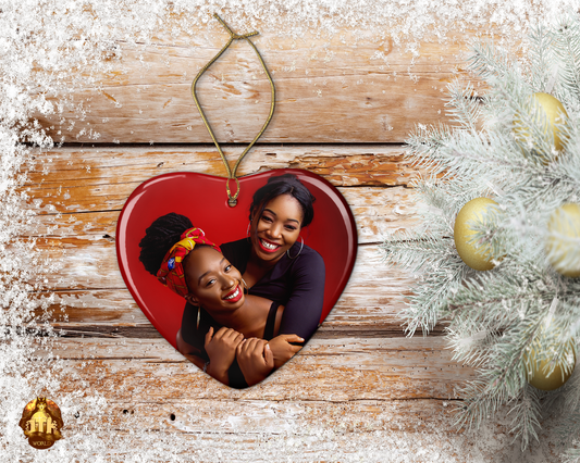 Heart Ceramic Photo Ornament