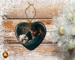 Heart Ceramic Photo Ornament
