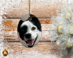 Oval Ceramic Photo Ornament