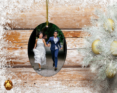 Oval Ceramic Photo Ornament