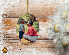 Oval Ceramic Photo Ornament