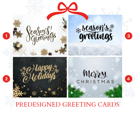 Pre Designed Holiday Greeting Cards + Writeable Inside