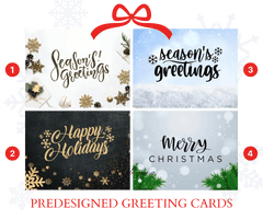 Pre Designed Holiday Greeting Cards + Writeable Inside