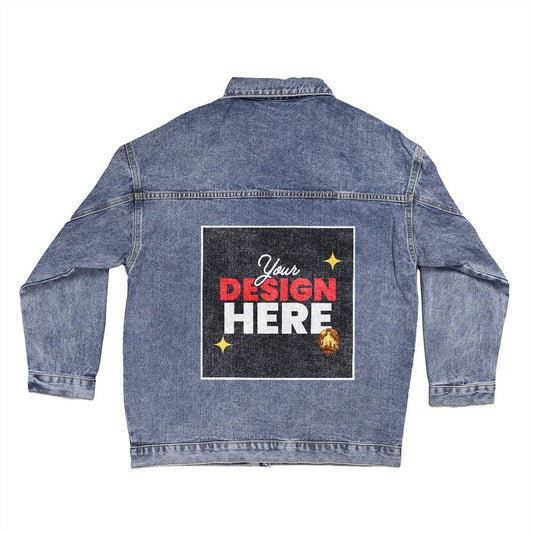 Oversized Women's Printed Denim Jacket