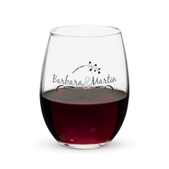 Personalized Couples Name Stemless Wine Glass - Perfect for Celebrations