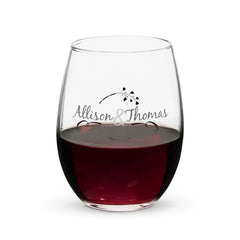 Personalized Couples Name Stemless Wine Glass - Perfect for Celebrations