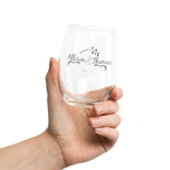 Personalized Couples Name Stemless Wine Glass - Perfect for Celebrations