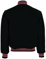 Black, Scarlet Red & White Premium Varsity Jacket