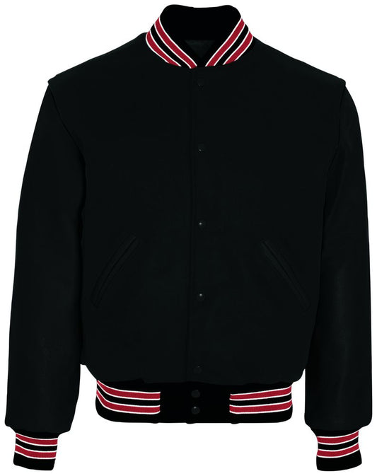Black, Scarlet Red & White Premium Varsity Jacket
