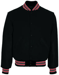Black, Scarlet Red & White Premium Varsity Jacket