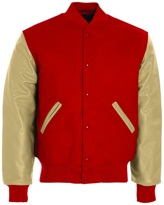 Scarlet Red & Cream Premium Varsity Jacket