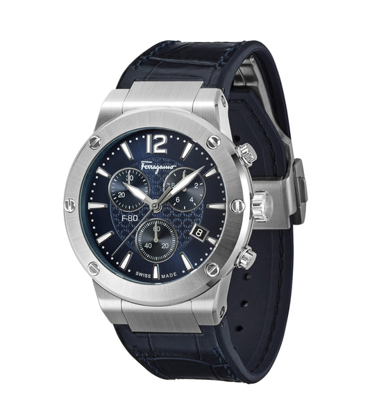 Ferragamo F-80 Chrono - Navy/Silver