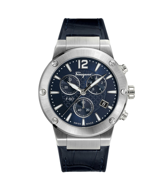 Ferragamo F-80 Chrono - Navy/Silver