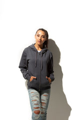 Dark Heather Full-Zip Premium Unisex Hoody
