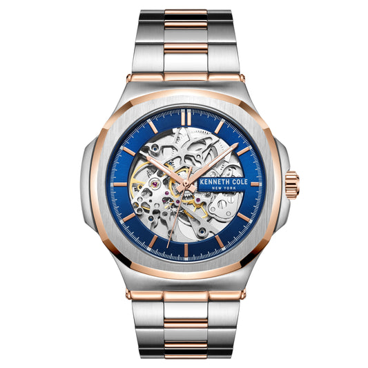 Kenneth Cole - Men's Automatic - Silver & Rose Gold Stainless Steel Watch