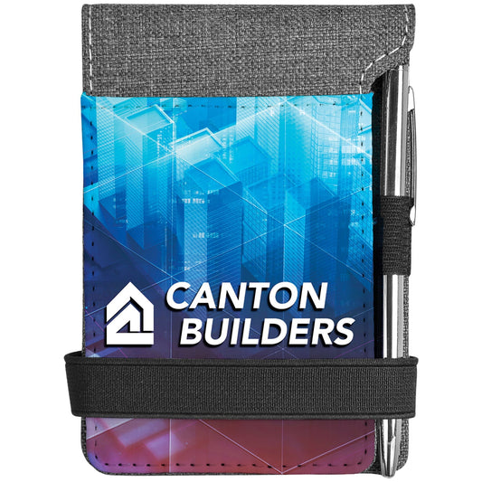 Custom Canvas Mini Padfolio w/Notepad & Pen