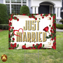 Just Married Premium Yard Sign