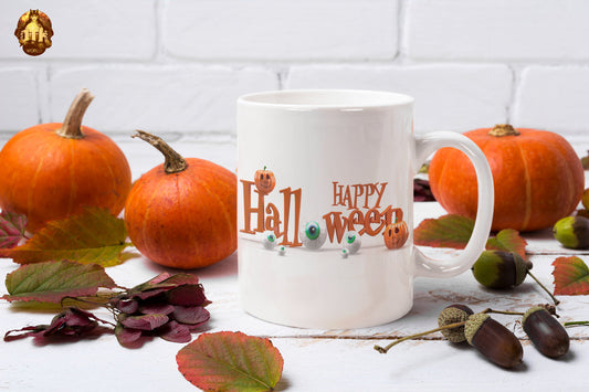 Pumpkin Eyes Happy Halloween Mug