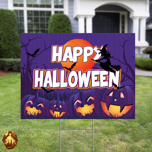 Premium Happy Halloween Pumpkin Yard Sign