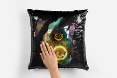 Personalized Black Velvet Magic Pillow - Velvet Sequin Pillowcase - Custom Photo Magic Mermaid Pillow - Add Your Own Text, Photo or Logo