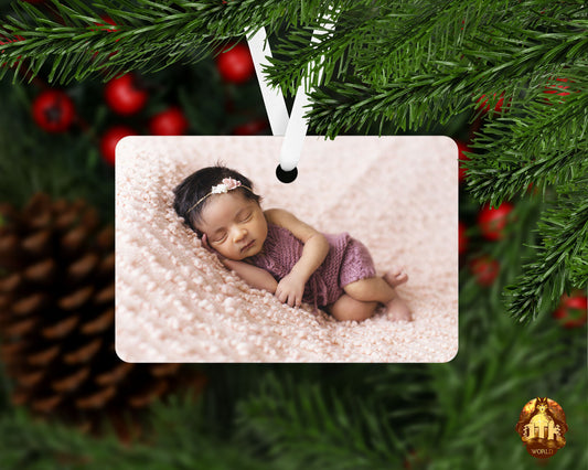 Personalized Landscape Metal Ornament - Custom Metal Ornament - Christmas Metal Ornament - Christmas Metal Print - Add Your Own Photo & Text