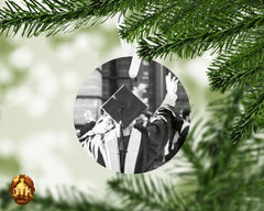 Personalized Metal Circle Ornament - Christmas Metal Ornament - Photo Metal Ornament - Custom Christmas Ornament - Add Your Own Photo & Text