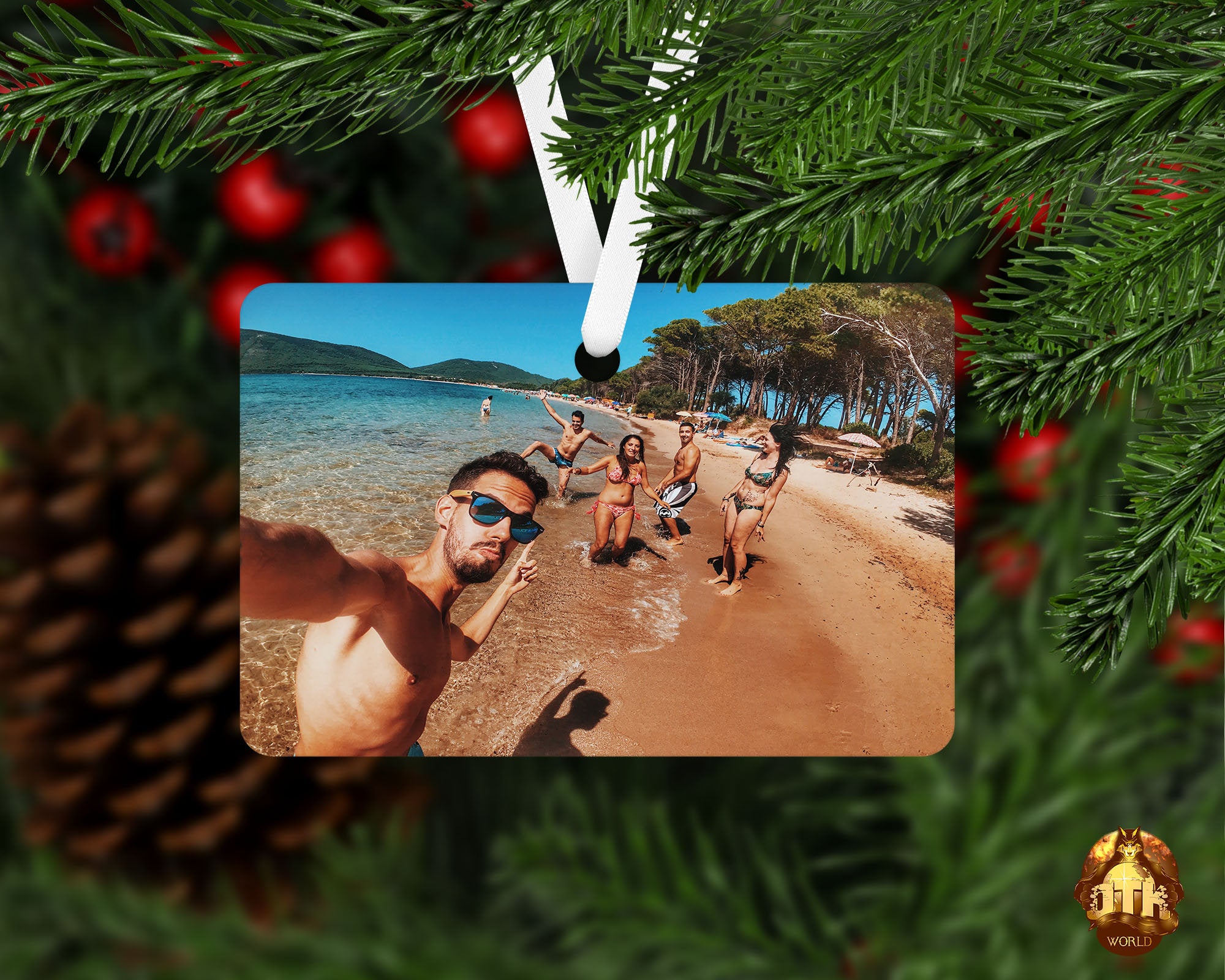 Personalized Landscape Metal Ornament - Custom Metal Ornament - Christmas Metal Ornament - Christmas Metal Print - Add Your Own Photo & Text