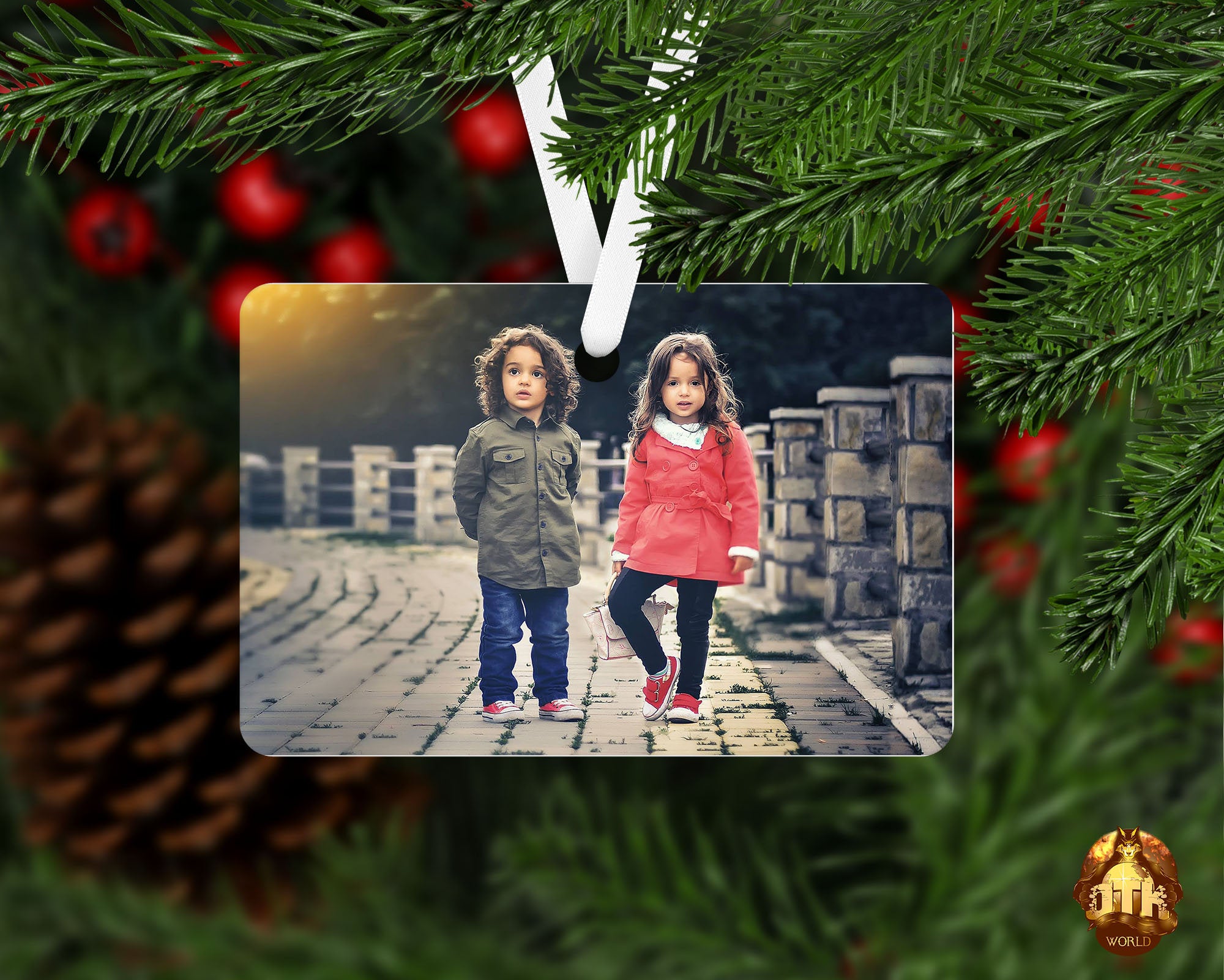 Personalized Landscape Metal Ornament - Custom Metal Ornament - Christmas Metal Ornament - Christmas Metal Print - Add Your Own Photo & Text