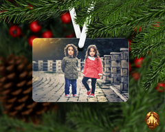 Personalized Landscape Metal Ornament - Custom Metal Ornament - Christmas Metal Ornament - Christmas Metal Print - Add Your Own Photo & Text