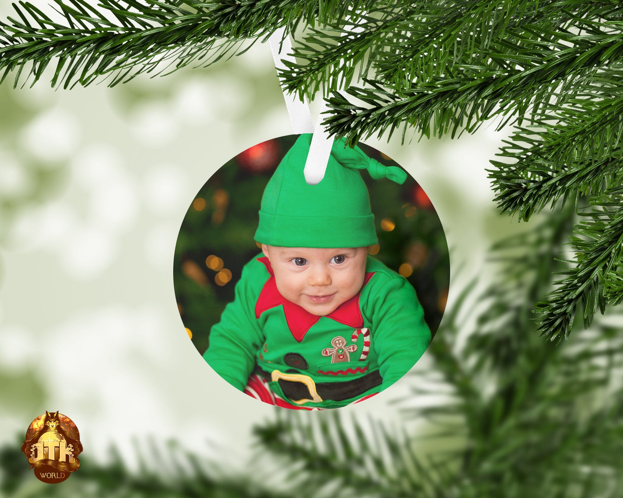 Personalized Metal Circle Ornament - Christmas Metal Ornament - Photo Metal Ornament - Custom Christmas Ornament - Add Your Own Photo & Text