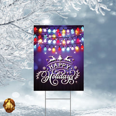 Personalized Happy Holidays Sign - Happy Holiday Porch Sign - Christmas Family Yard Sign - Custom Christmas Sign - Add Your Family Name