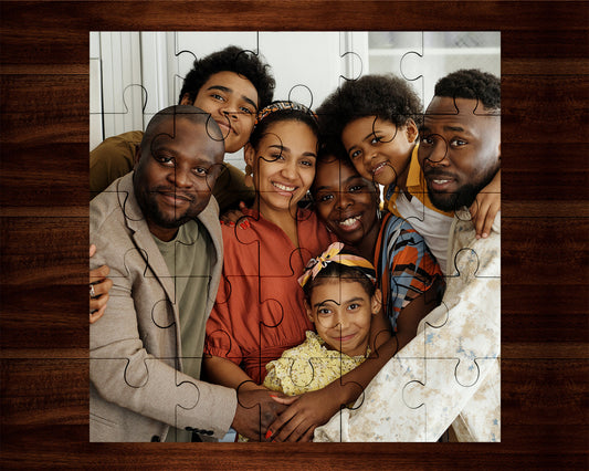 25 Piece Wood Photo Puzzle - Personalized Wood Picture Puzzle - Custom Valentines Photo Puzzle - 25 Piece Wood Jigsaw -Add Your Photo & Text