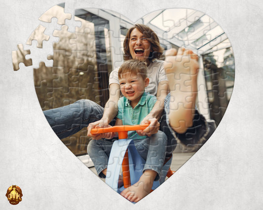 75 Piece Heart Photo Puzzles - Personalized Heart Puzzle - Custom Valentines Photo Puzzle - 75 Piece Heart Jigsaw - Add Your Photo & Text