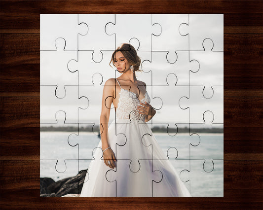 25 Piece Wood Photo Puzzle - Personalized Wood Picture Puzzle - Custom Valentines Photo Puzzle - 25 Piece Wood Jigsaw -Add Your Photo & Text
