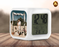 Custom Color Changing LED Photo Clock - Personalized LED Clock - Color Changing LED Alarm - Custom Clock - Add Your Own Photo, Logo & Text