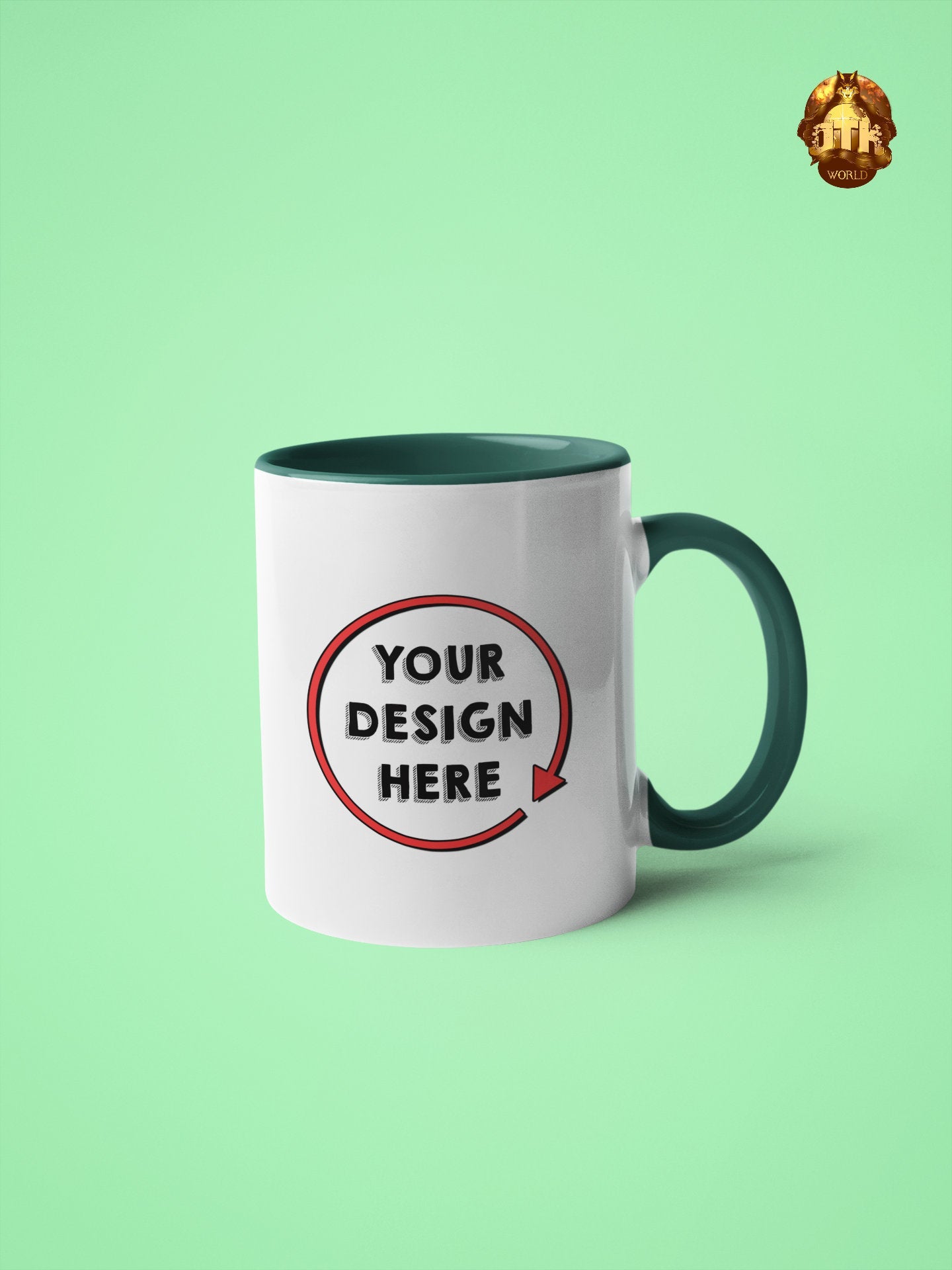 Custom 11oz Green & White Premium Mug - Personalized Green Mug - 15oz Two Tone Coffee Mug - Custom Photo Mug - Add Your Own Photo and Text