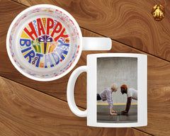 Custom 11oz Happy Birthday Mug - Personalized Birthday Mug - 11oz Inner Birthday Design Mug - Custom Photo Mug - Add Your Own Photo and Text