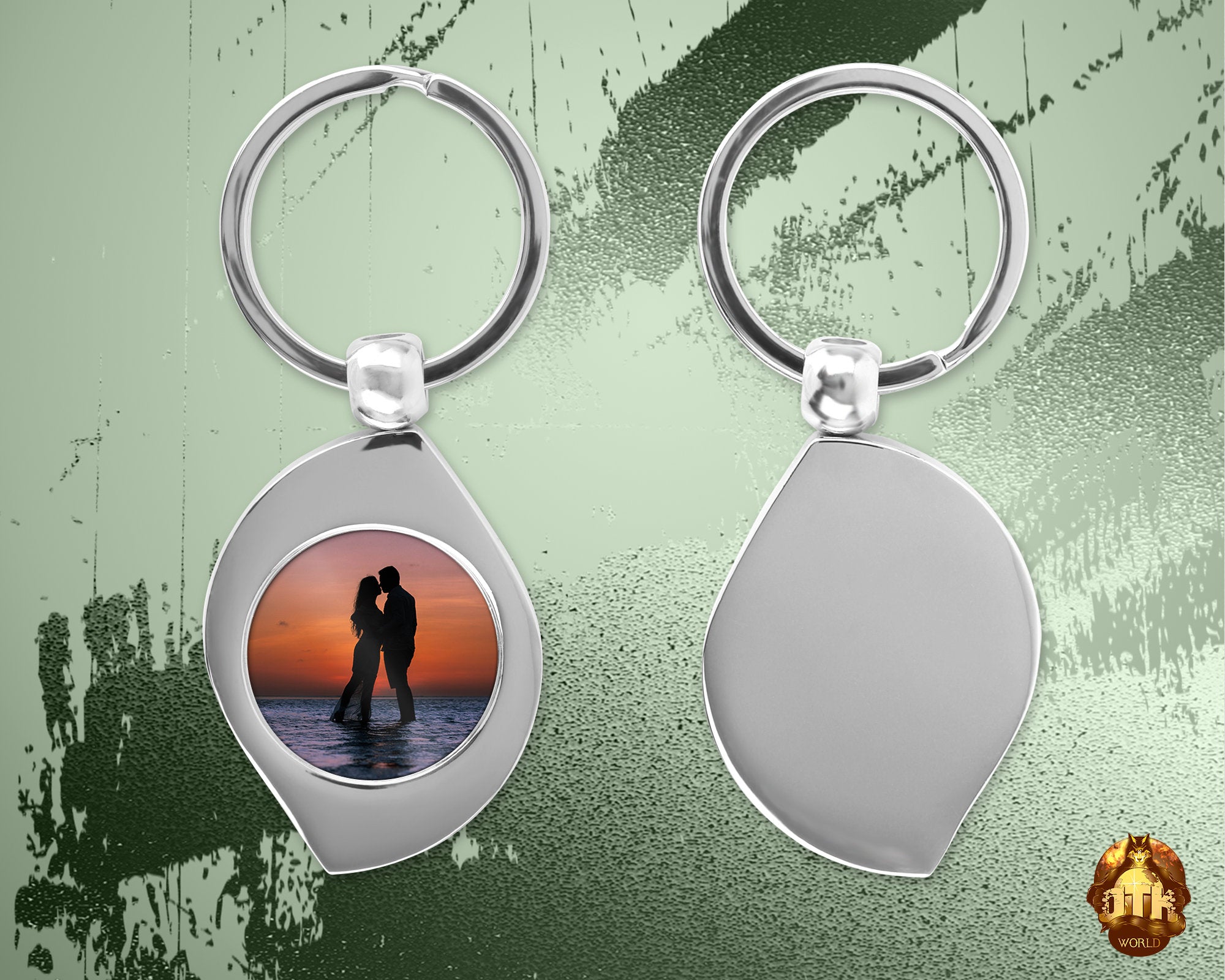 Custom Round Photo Keychain - Personalized Round Metal Keychain - Picture Keychain - Sliver Metal Round Keychain - Add Your Photo & Text