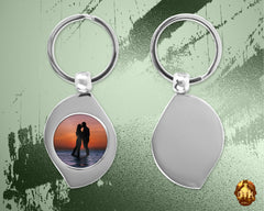 Custom Round Photo Keychain - Personalized Round Metal Keychain - Picture Keychain - Sliver Metal Round Keychain - Add Your Photo & Text
