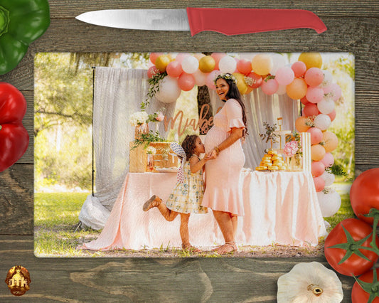 Personalized Chinchilla Glass Cutting Board - Custom Glass Cutting Boards - Glass Photo Cutting Board - Add Your Own Photo, Logo & Text