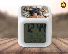 Custom Color Changing LED Photo Clock - Personalized LED Clock - Color Changing LED Alarm - Custom Clock - Add Your Own Photo, Logo & Text
