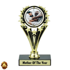 Custom 7.25" Mother Of The Year Photo Spinner Trophy - Personalized Mothers Day Keepsake - Mothers Day Photo Gift -Add Your Own Photo & Text