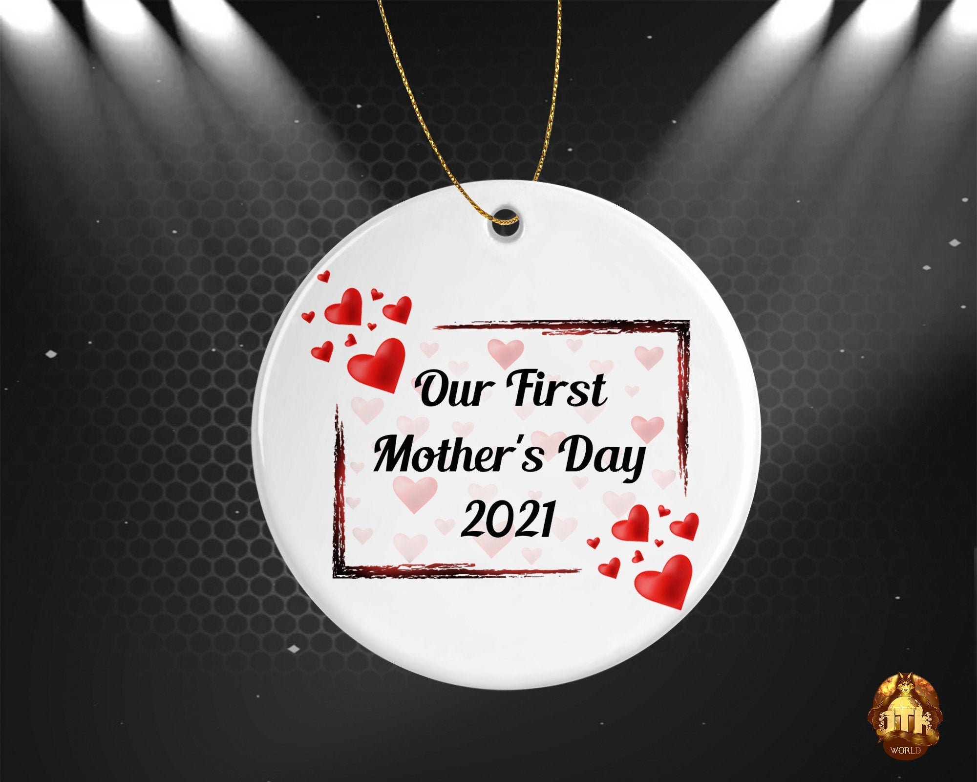 Personalized Our First Mothers Day Ceramic Ornament - Custom First Mothers Day Ornament -First Mom Photo Ornament -Add Your Own Photo & Text