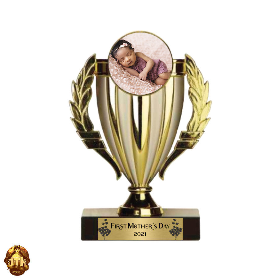 Custom 7" First Mother's Day Photo Trophy - Personalized Firs't Mother's Day Keepsake - Mother's Day Photo Gift -Add Your Own Photo & Text
