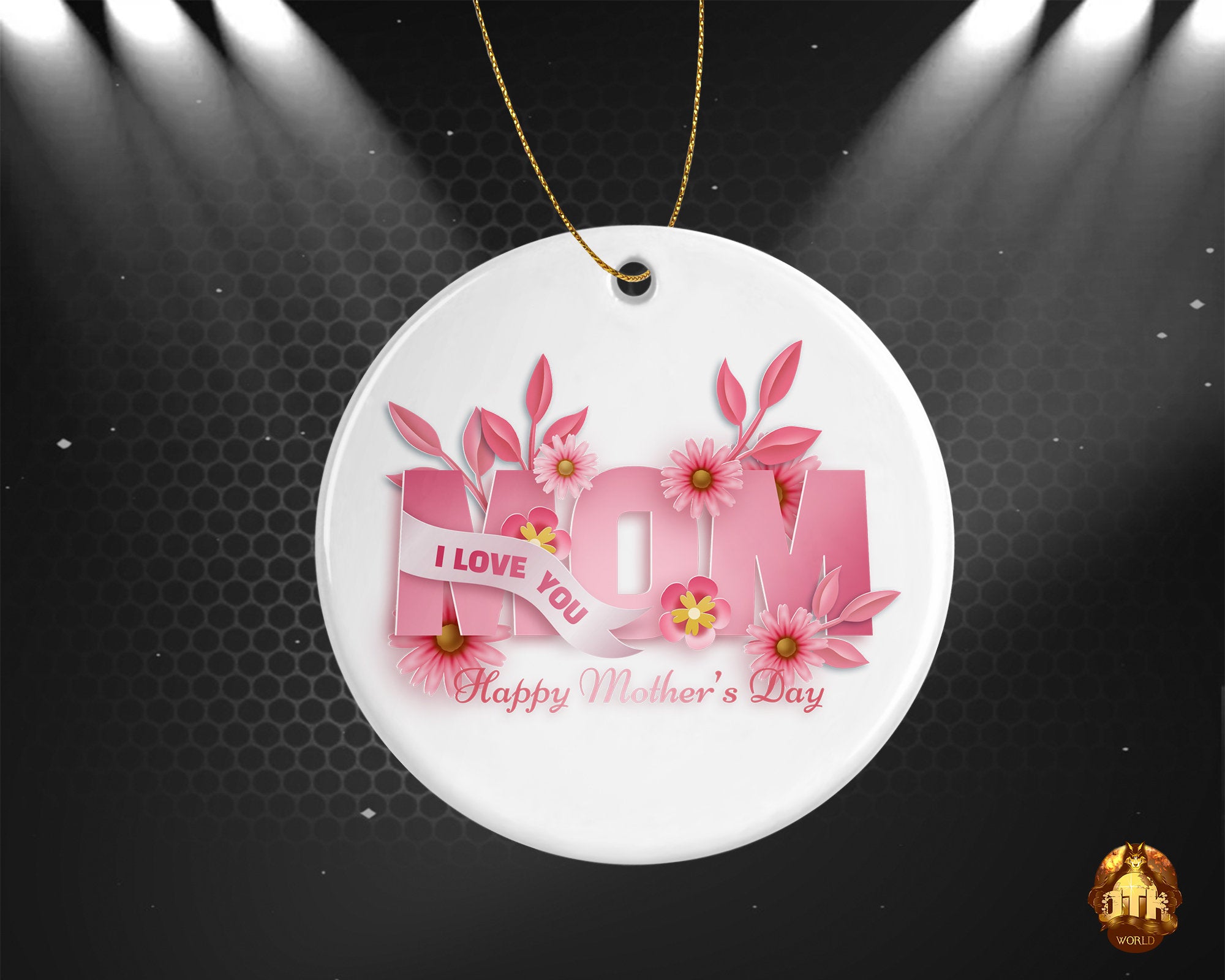 Personalized I Love You Mom Ceramic Ornament - Mothers Day Ornament Keepsake - Custom Photo Keepsake Ornament - Add Your Own Photo & Text