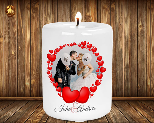 Valentines Personalized Photo Candle