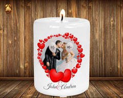 Valentines Personalized Photo Candle