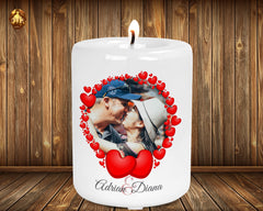 Valentines Personalized Photo Candle