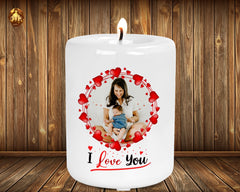 I Love You Personalized Photo Candle