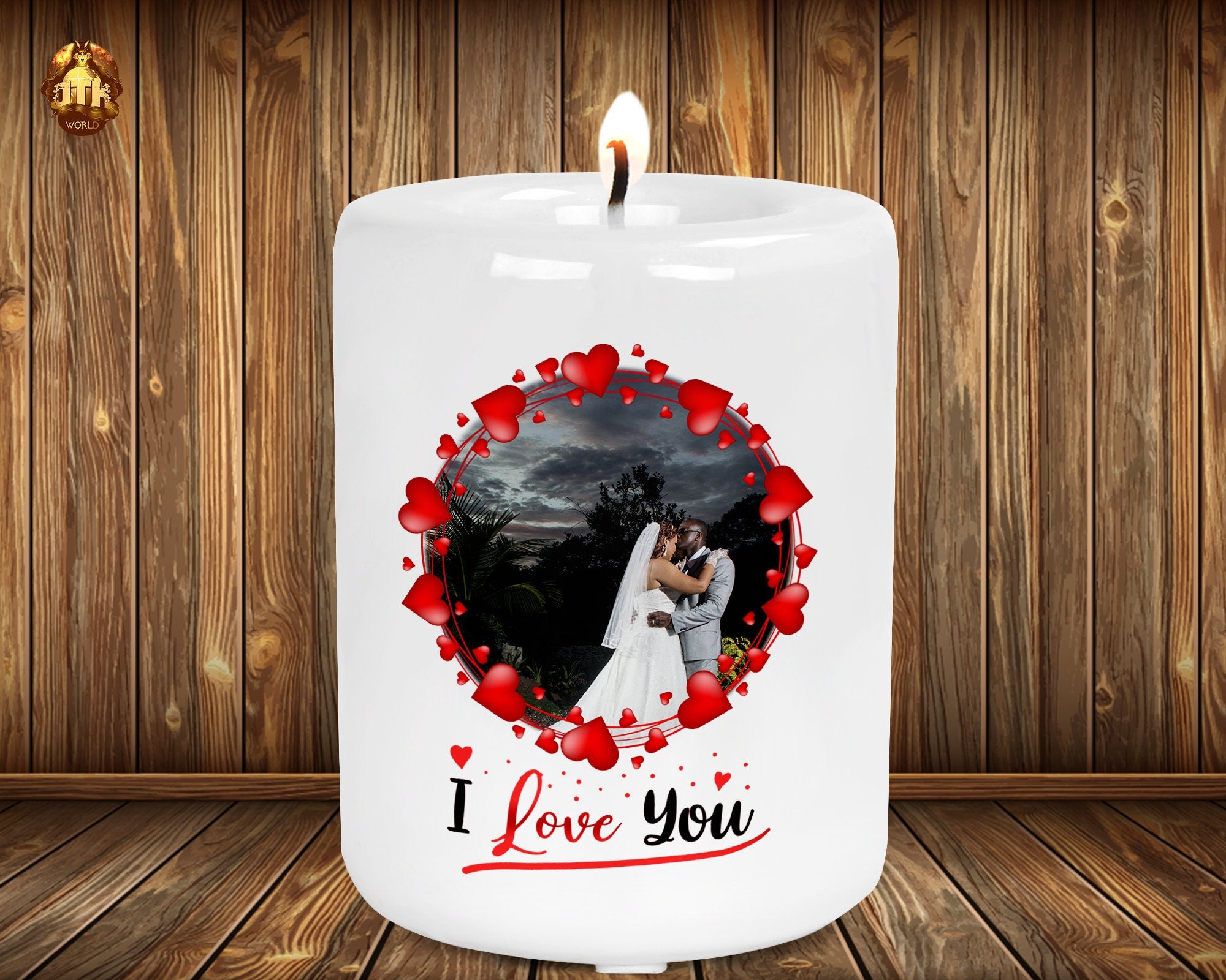 I Love You Personalized Photo Candle